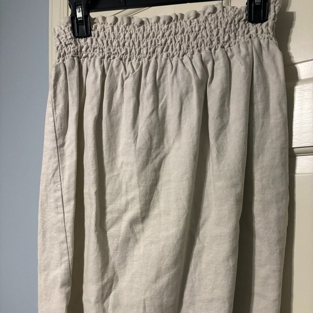 WILLI SMITH LADIES SIZE M  BEIGE SKIRT CUTWORK LACE WIDE STRETCH WAIST MINI SKIR